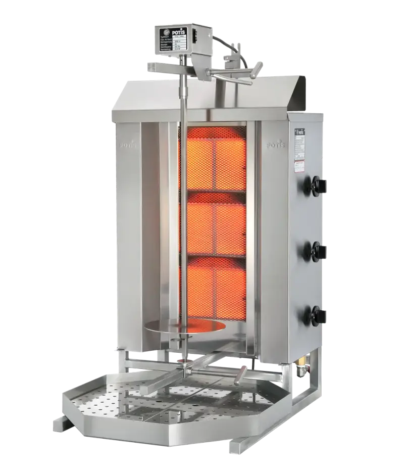 POTIS GD3 Gyrosgrill kebab grill a gas – max. 40 kg