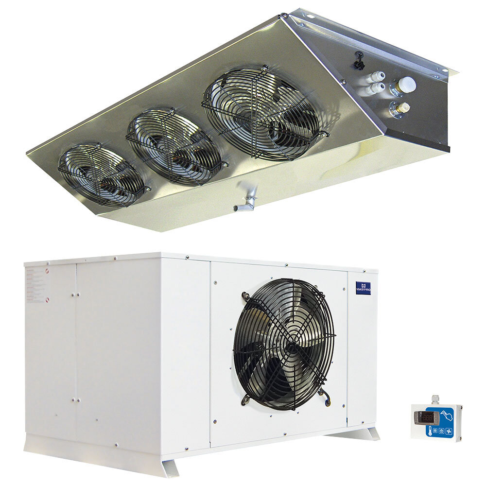 Gruppo frigorifero Mastro – split a pavimento – -18°/-25°C – 27 – 54m³/16 – 86m³ (+32°C) con luce/tubi/cavo pannello 10 m