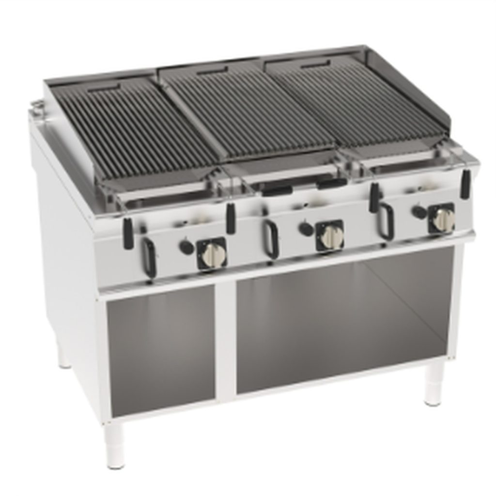 Griglia gas a pietra lavica Tecnoinox TECNO90 su vano aperto 120 cm – GR12FG9T