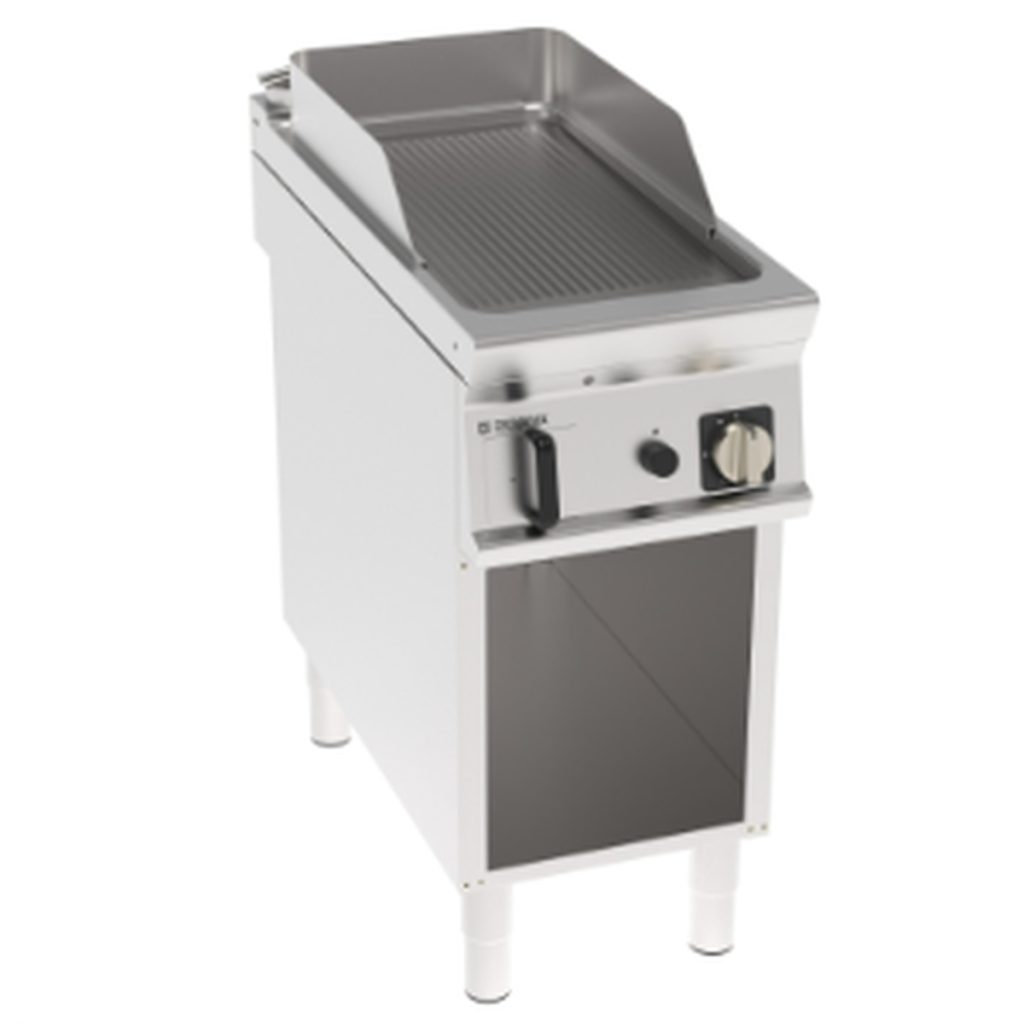 Fry-top gas Tecnoinox TECNO90 piastra rigata 40 cm su vano aperto – FTR4FG9