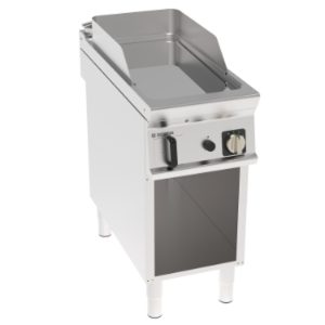Fry-top gas Tecnoinox TECNO90 piastra liscia cromata 40 cm su vano aperto – FTC4FG9