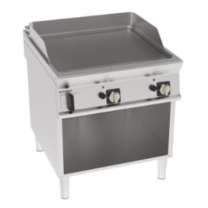 Fry-top gas Tecnoinox TECNO90 piastra rigata 80 cm su vano aperto – FTRR8FG9