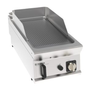 Fry-top gas Tecnoinox TECNO90 piastra rigata cromata spazzolata – FTR4G9/B