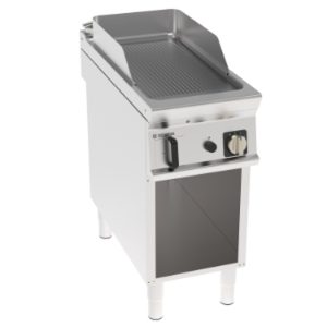 Fry-top gas Tecnoinox TECNO90 piastra rigata cromata spazzolata 40 cm su vano aperto – FTR4FG9/B