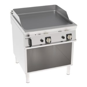 Fry-top gas Tecnoinox TECNO90 piastra liscia cromata spazzolata 80 cm su vano aperto – FTL8FG9/B