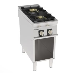 Piano cottura gas Tecnoinox TECNO90 2 fuochi High Power su vano aperto – PCH4HPFG9