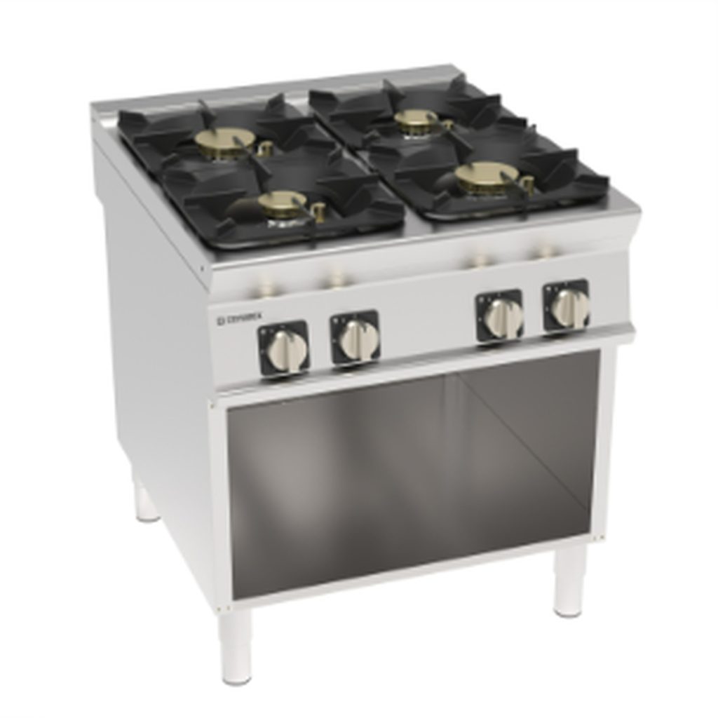 Piano cottura gas Tecnoinox TECNO90 4 fuochi su vano aperto – PCH8FG9