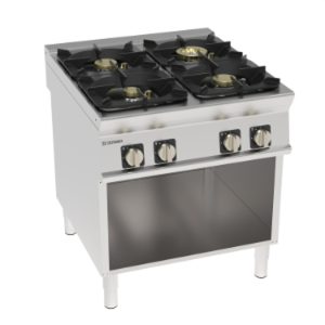 Piano cottura gas Tecnoinox TECNO90 4 fuochi Super su vano aperto – PCH8SFG9