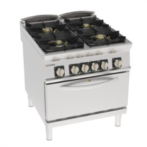 Cucina gas Tecnoinox TECNO90 4 fuochi con forno elettrico GN2/1 – PFH8G9