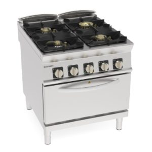 Cucina gas Tecnoinox TECNO90 4 fuochi Super con forno elettrico ventilato GN1/1 – PFH8SV9