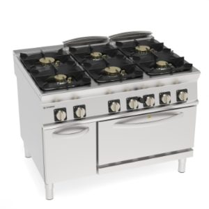 Cucina gas Tecnoinox TECNO90 6 fuochi con forno gas GN2/1 – PFH12GG9