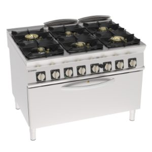 Cucina gas Tecnoinox TECNO90 6 fuochi Super con forno gas Fullsize e grill elettrico – PFXH12SGGE9