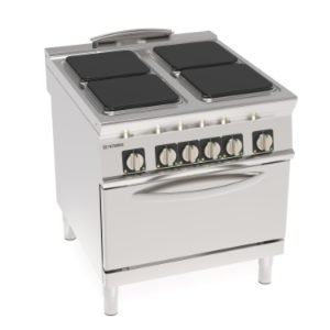 Cucina elettrica Tecnoinox TECNO90 4 piastre con forno statico GN2/1 – PF8E9