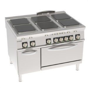 Cucina elettrica Tecnoinox TECNO90 6 piastre con forno statico GN2/1 – PF12E9