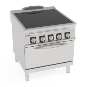 Cucina vetroceramica Tecnoinox TECNO90 4 zone con forno ventilato GN1/1 – PFC8VE9