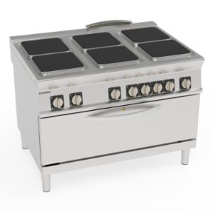 Cucina elettrica Tecnoinox TECNO90 6 piastre con forno Fullsize – PFX12E9/N