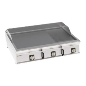 Fry-top elettrico Tecnoinox TECNO90 piastra 1/3 rigata cromata spazzolata 120 cm – FTR12E9B