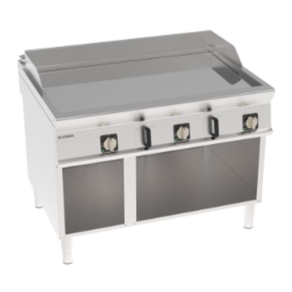 Fry-top elettrico Tecnoinox TECNO90 piastra liscia cromata 120 cm su vano aperto – FTC12FE9