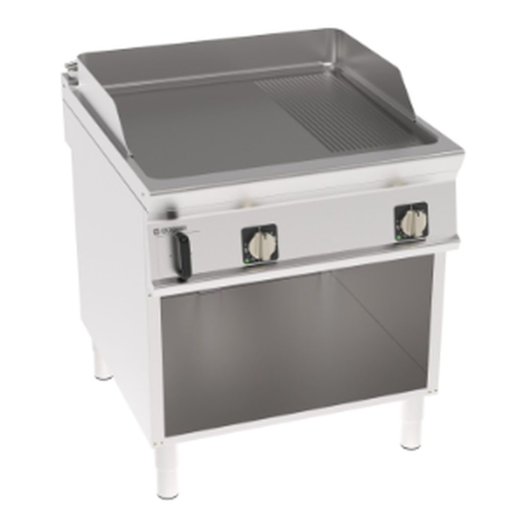 Fry-top elettrico Tecnoinox TECNO90 piastra 1/3 rigata 80 cm su vano aperto – FTR8FE9