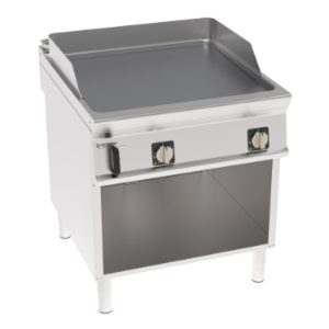 Fry-top elettrico Tecnoinox TECNO90 piastra liscia cromata spazzolata 80 cm su vano aperto – FTL8BFE9