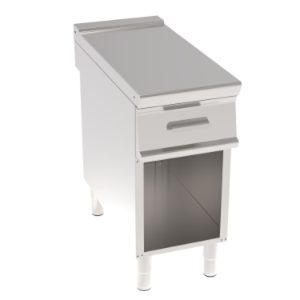 Piano neutro Tecnoinox TECNO90 con cassetto GN1/1 su vano aperto 40 cm – PNC4FL9