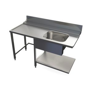 Tavolo di ingresso per lavastoviglie PLVM150 con vasca e vano – 150 cm