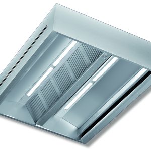 Cappa centrale a flusso bilanciato ACF 18/28 – 180 × 280 × 50 cm (P × L × H) – Inoxgastroshop