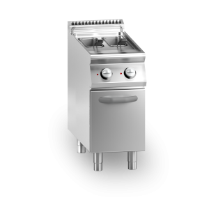 Inoxgastro 900 – Friggitrice elettrica, 2 vasche da 8 litri, su vano con porta, modulo 40 cm