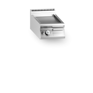 Inoxgastro 900 – Fry top a gas, piastra rigata, cromata lucida, top, modulo 40 cm