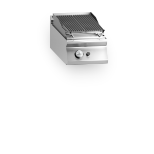 Inoxgastro 700 – Griglia a pietra lavica a gas, griglia in acciaio inox, top, modulo 40 cm