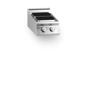 Inoxgastro 700 – Piano cottura elettrico, 2 piastre quadre, top, modulo 40 cm