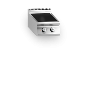 Inoxgastro 700 – Piano in vetroceramica, 2 zone, top, modulo 40 cm
