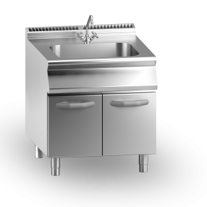 Inoxgastro 900 – Elemento neutro con lavello, su vano con porta, modulo 80 cm