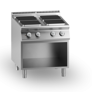 Inoxgastro 700 – Piano cottura elettrico, 4 piastre quadre, su vano aperto, modulo 80 cm