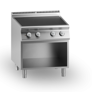 Inoxgastro 900 – Piano cottura ad infrarossi, 4 zone di cottura, su vano aperto, modulo 80 cm