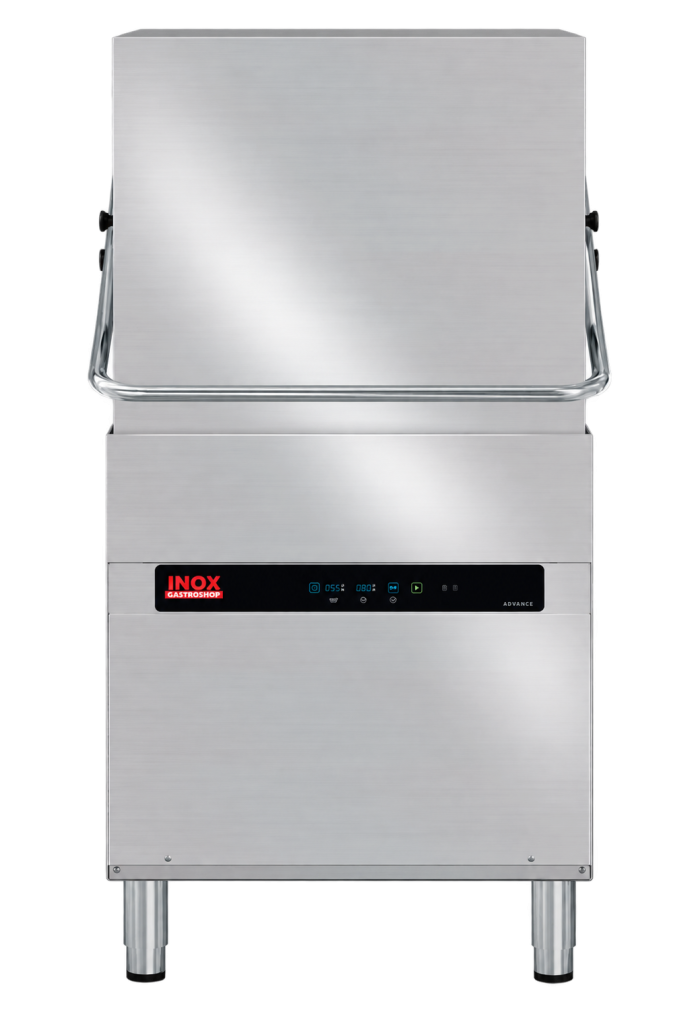 Lavastoviglie a cappotta e lavaoggetti Inox Gastroshop IGCH150-BT – Cesto 50 × 60 cm – Break Tank