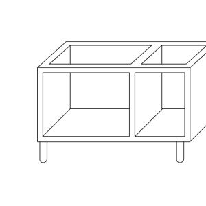 Inoxgastro 600 – Base aperta modulo 90 cm (60 + 30)