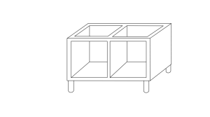 Inoxgastro 600 – Base aperta per due moduli 60 cm