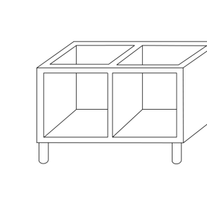 Inoxgastro 600 – Base aperta per due moduli 60 cm