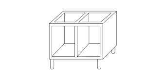 Inoxgastro 650 / Inoxfun700 – Base aperta per due moduli 40 cm
