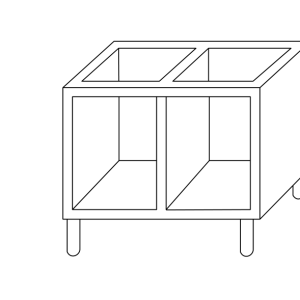 Inoxgastro 650 / Inoxfun700 – Base aperta per due moduli 40 cm