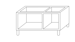 Inoxgastro 650 / Inoxfun700 – Base aperta per moduli 40 + 70 cm
