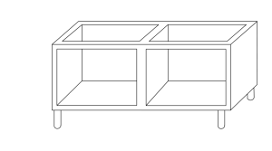 Inoxgastro 650 / Inoxfun700 – Base aperta per due moduli 70 cm