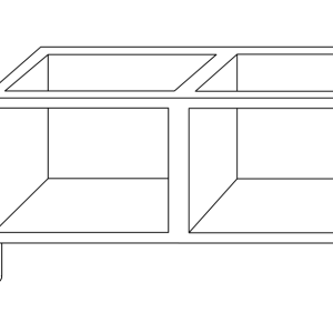 Inoxgastro 650 / Inoxfun700 – Base aperta per due moduli 70 cm