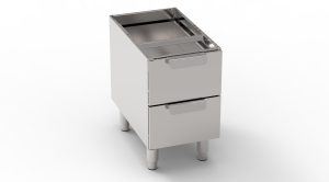 Base con 2 cassetti GN1/1 Tecno60, Tecno65 dim. cm 35×57.5x60h – Tecnoinox