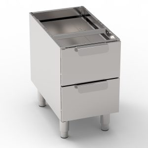 Base con 2 cassetti GN1/1 Tecno60, Tecno65 dim. cm 35×57.5x60h – Tecnoinox