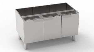 Base con 3 porte Tecno60, Tecno65 dim. cm 105×57.5x60h – Tecnoinox