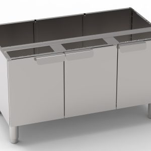 Base con 3 porte Tecno60, Tecno65 dim. cm 105×57.5x60h – Tecnoinox