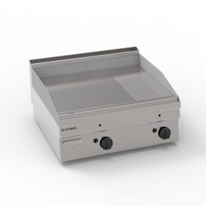 Fry-Top gas piastra 1/3 rigata top
