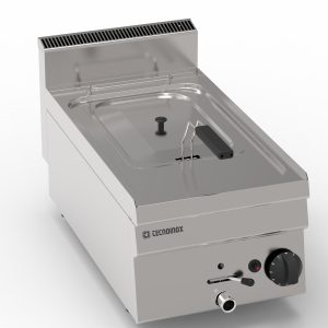 Friggitrice gas vasca singola 8lt con scambiatori di calore in vasca top – cestelli e coperchi inclusi – Tecnoinox